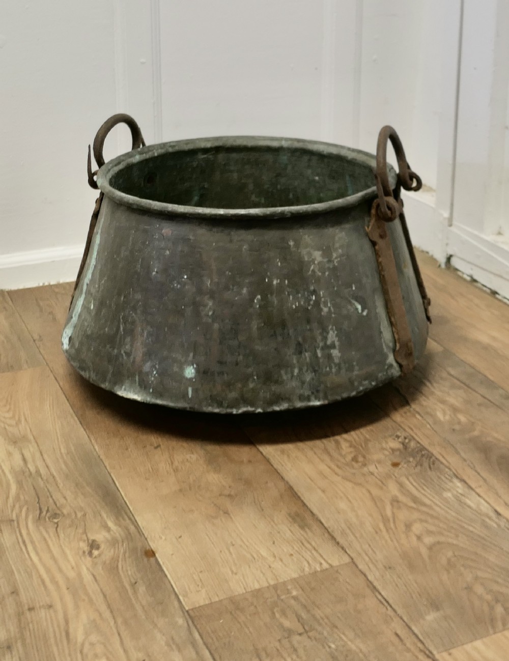 Large Georgian Copper Cauldron or Log Bin  