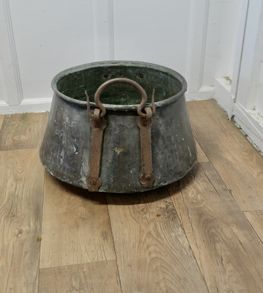 Large Georgian Copper Cauldron or Log Bin   View III