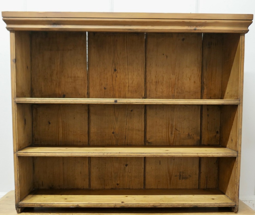 Victorian Pine Open Book Case, Wall Shelves View IV