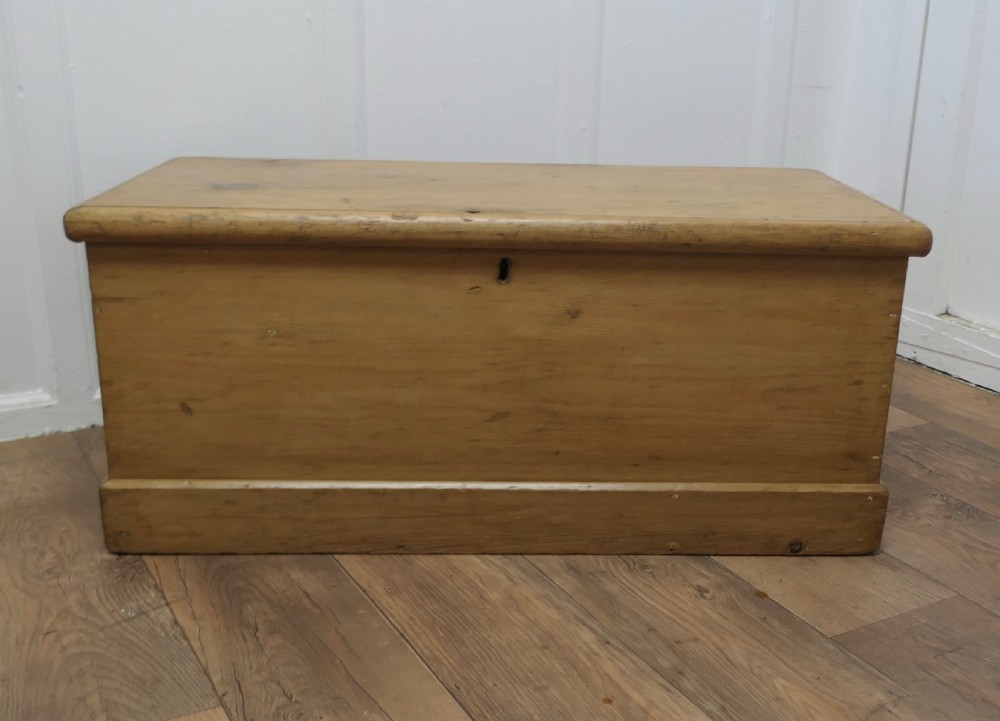 Original Large Victorian Stripped Pine Blanket Box,