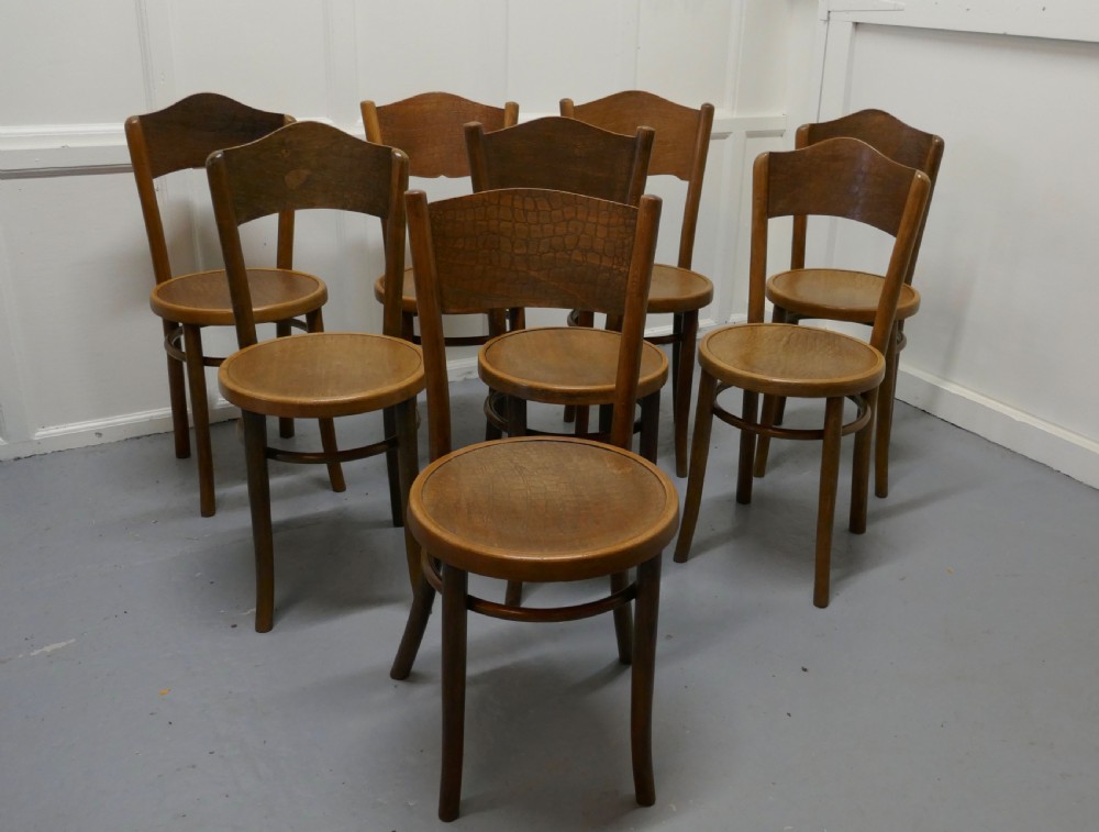 Harlequin Set of 8 French Bistro or Cafe Bentwood Chairs