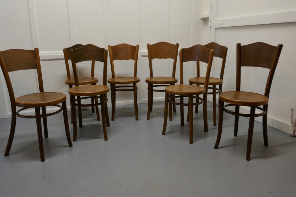Harlequin Set of 8 French Bistro or Cafe Bentwood Chairs View III