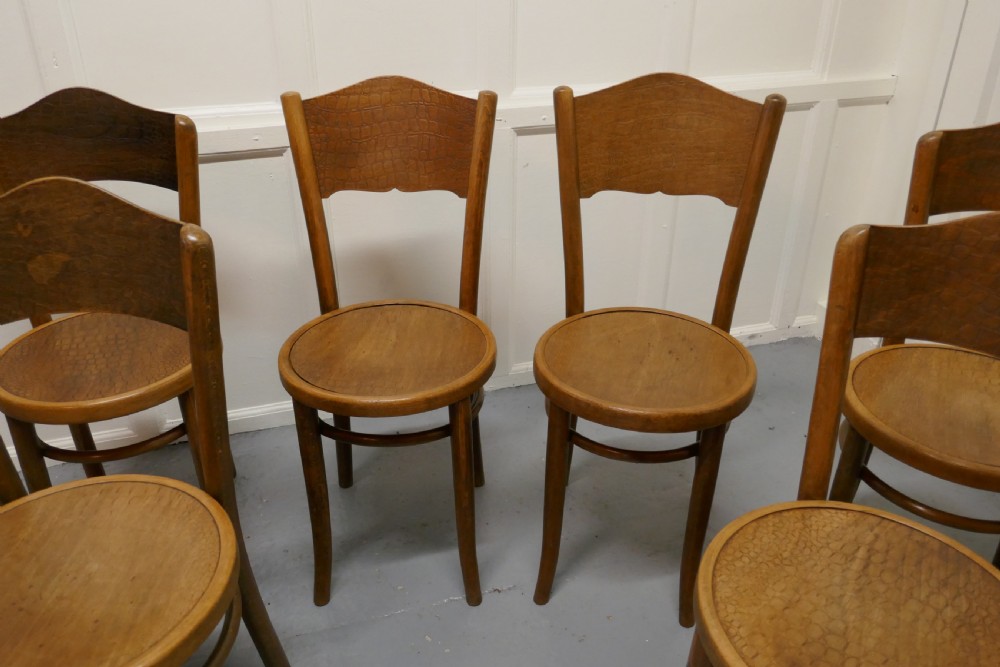 Harlequin Set of 8 French Bistro or Cafe Bentwood Chairs View VI