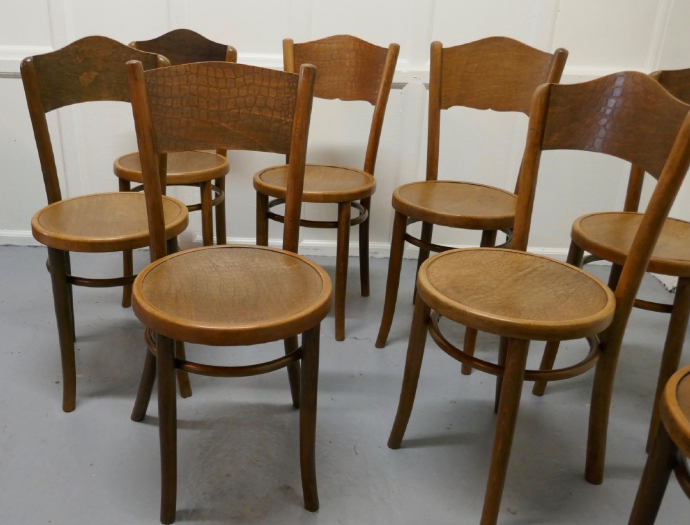 Harlequin Set of 8 French Bistro or Cafe Bentwood Chairs View VII