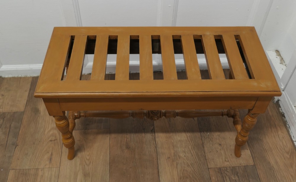 Arts and Crafts Oak Luggage Rack, Suitcase Stand View II