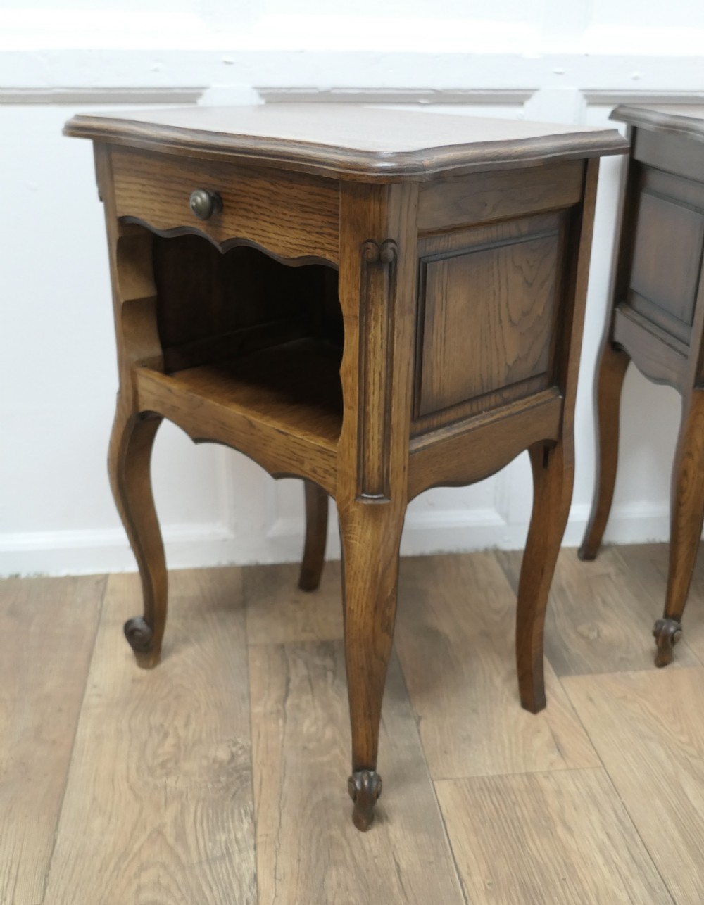 Pair of French Oak Bedside Cabinets  View V