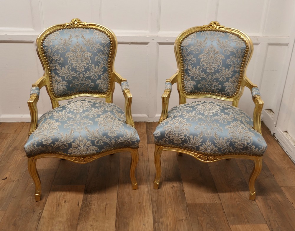 A Superb Pair of French 19th Century Gilt Salon Chairs View V