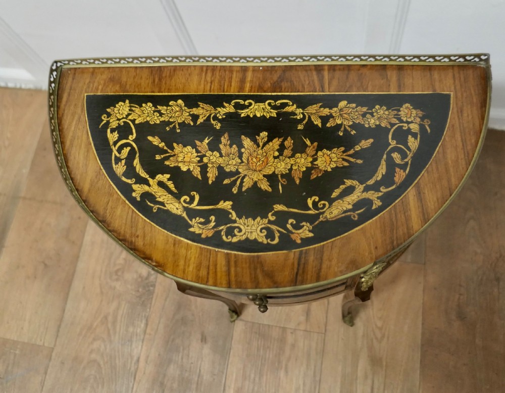 A Pair of French 19th Century Leaf Design Small Side Tables or Bedside Cabinets   View V