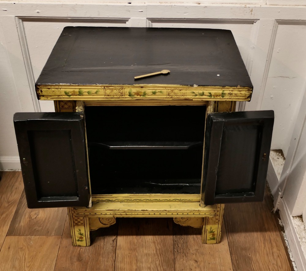 A Superb Pair of Cream Lacquered Chinoiserie Decorated Cabinets.  View VIII