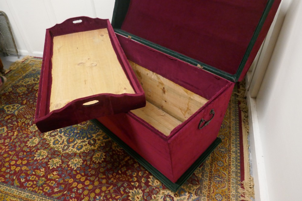 A Large Velvet Banded Dome Top Chest   View VI