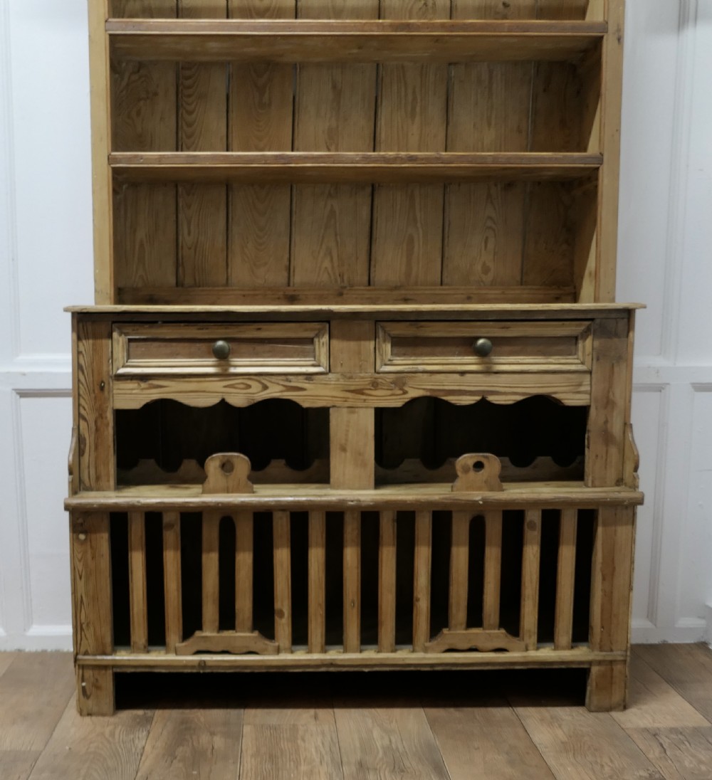 19th Century Rustic Pine Irish Chicken Hutch Dresser View II