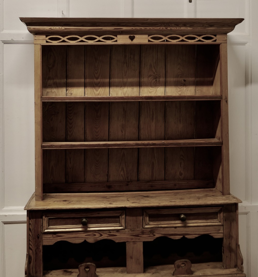 19th Century Rustic Pine Irish Chicken Hutch Dresser View III