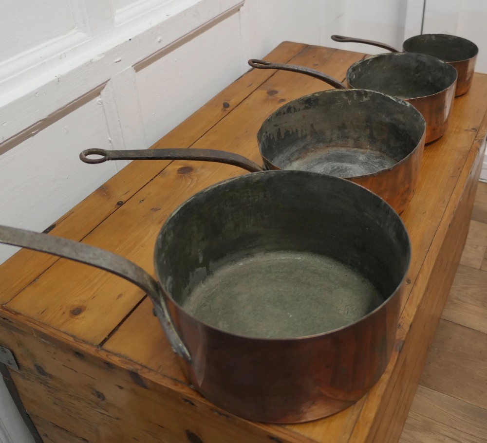 Set of 4 19th Century Copper Pots  View IV