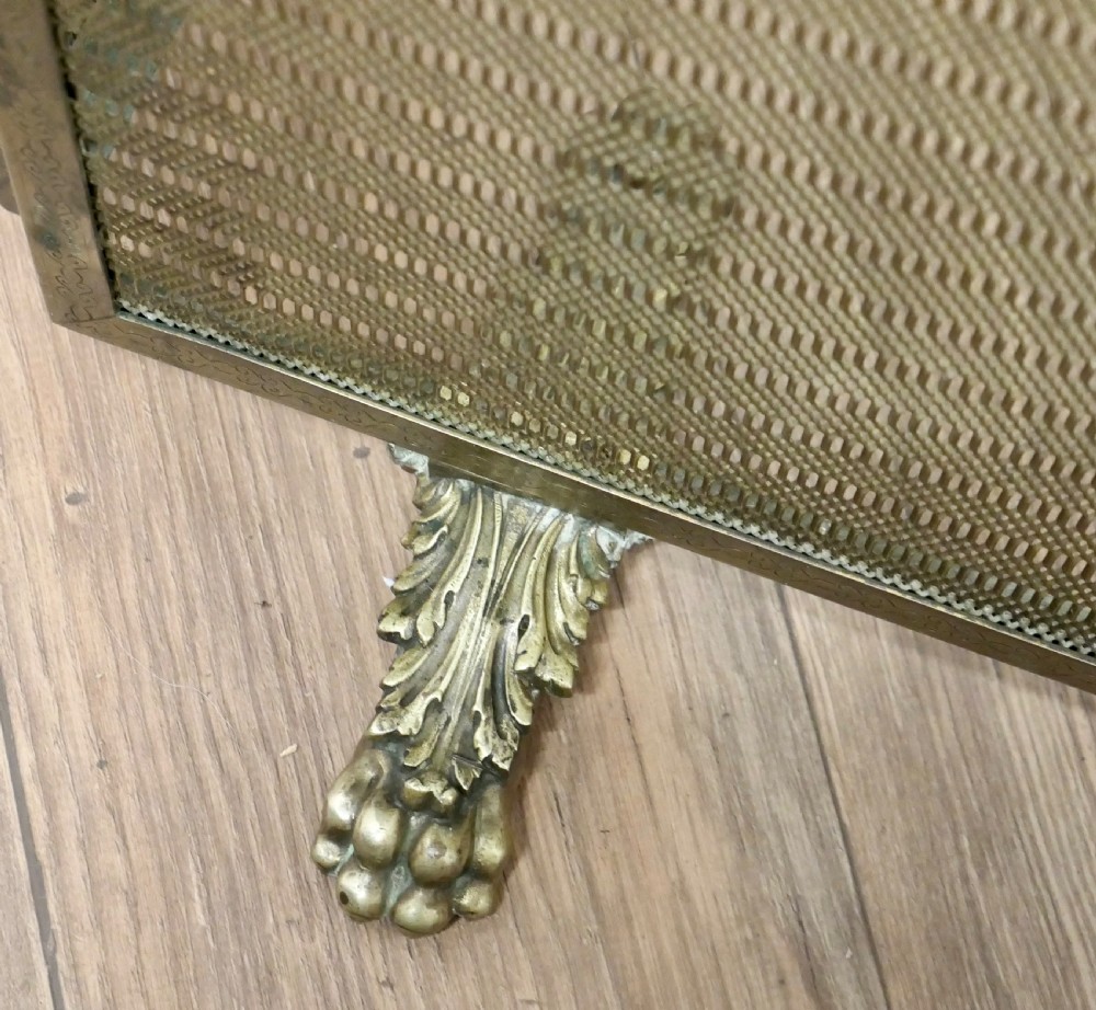 Very Large Adjustable French Chateau Brass Fire Screen/Fire Guard View IV