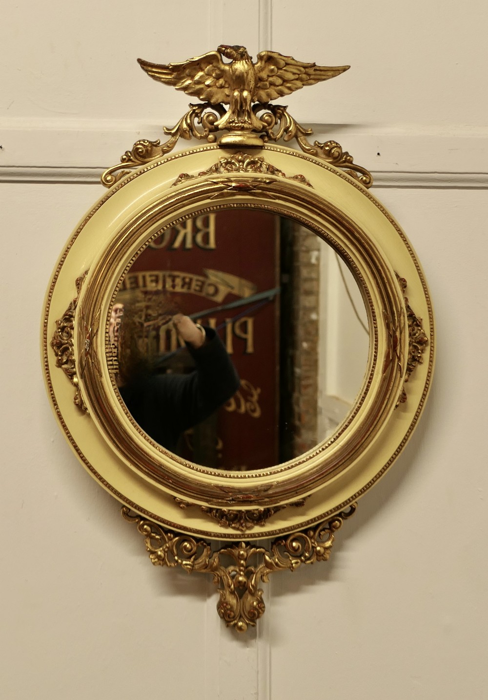 Large Gilt and Cream French Wall Mirror 