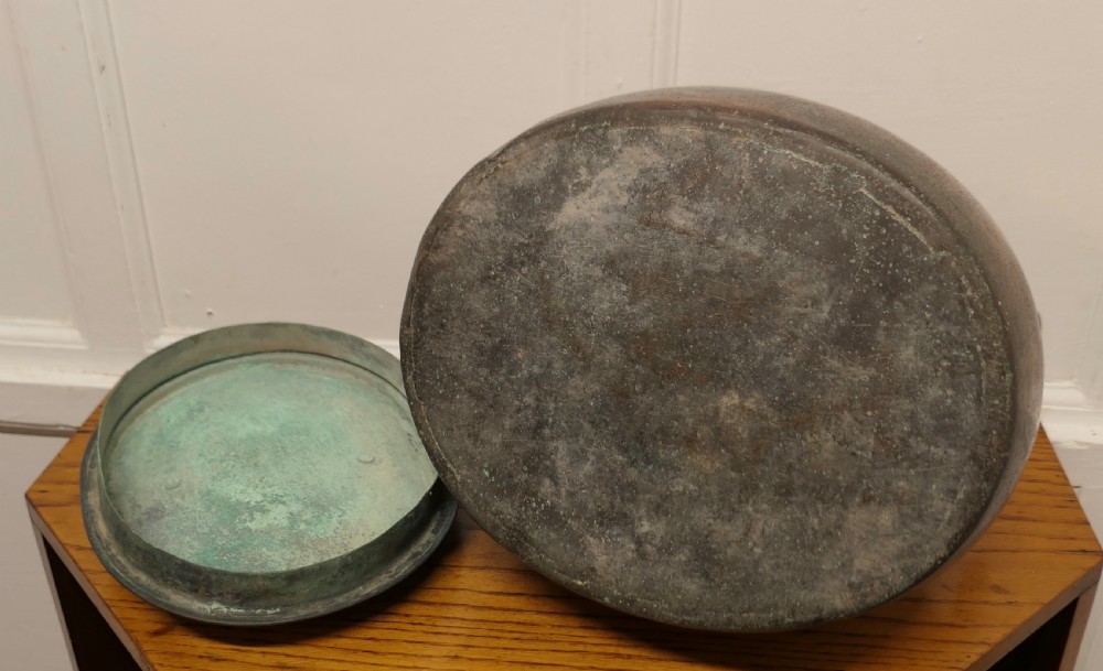 19th Century Copper Cooking Pot, Cauldron with Lid   View VI