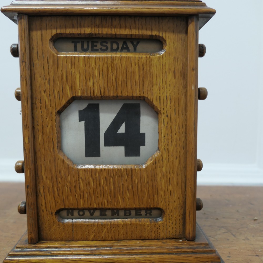 Arts and Crafts Golden Oak Desk Calendar  View V