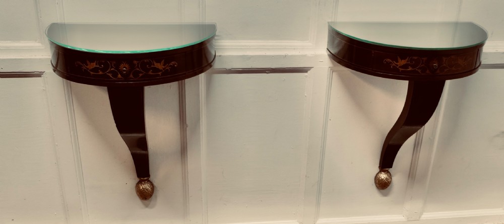 A Pair of Regency Style Console Wall Table Brackets