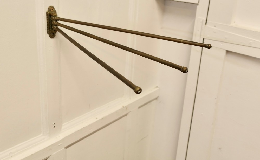 Victorian Brass 3 Branch Folding Towel Rail View III