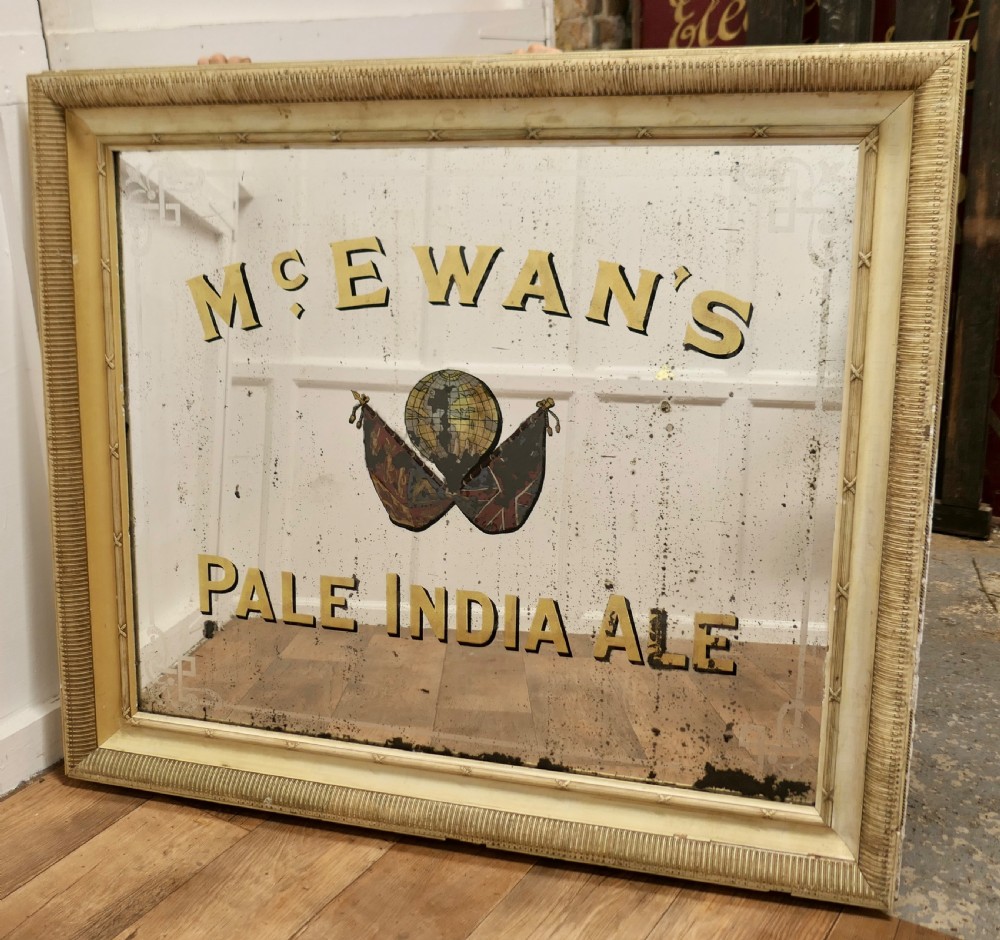 A Large McEwan’s Pale India Ale Advertising Mirror, Pub Sign Mirror for McEwans’s View X