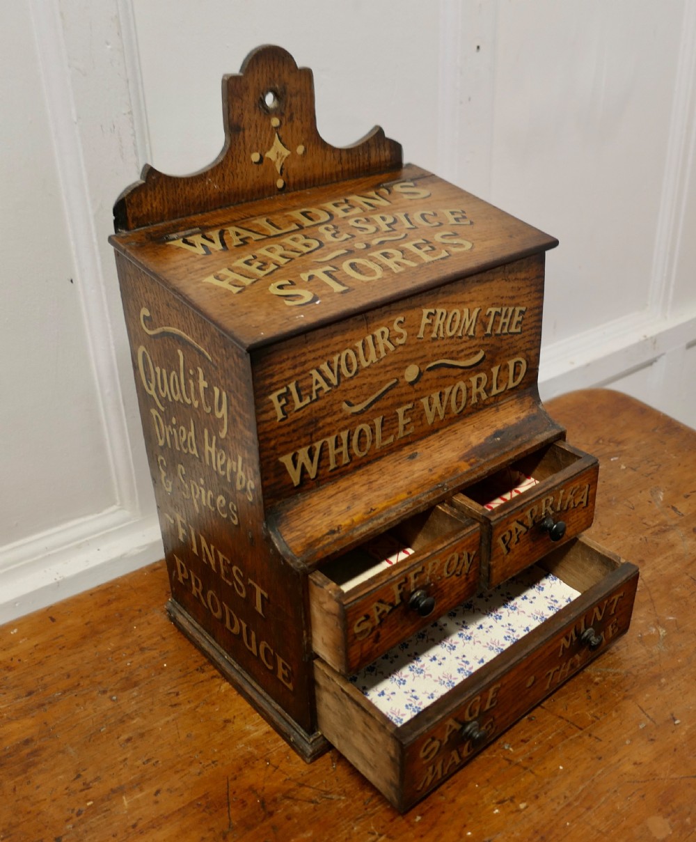 Arts and Crafts Wall Hanging Salt Box with Spice Drawers View VI