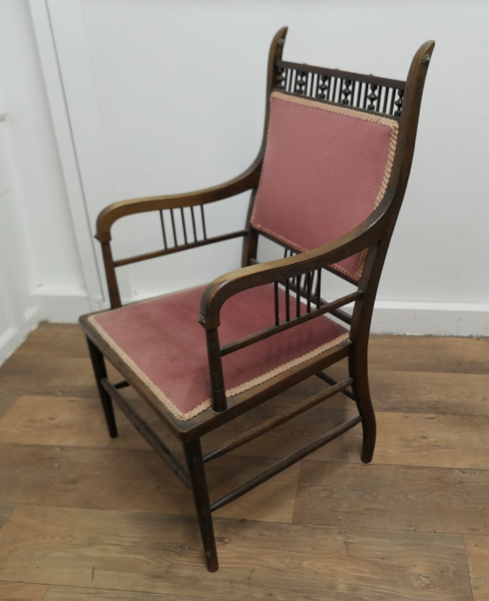 Attractive Edwardian Upholstered Arm Chair View III