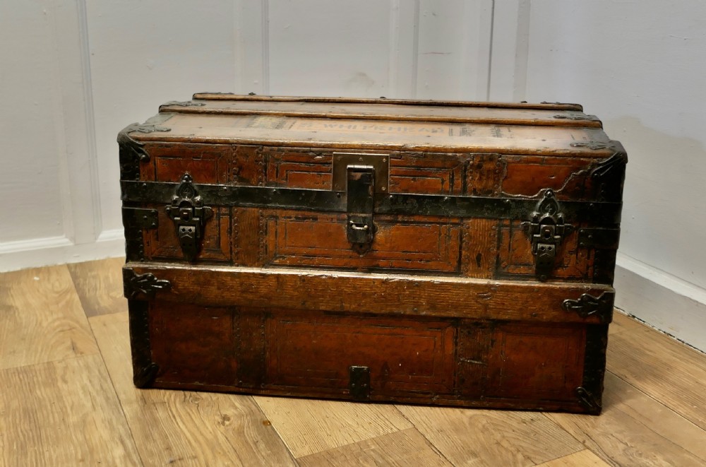 19th Century American “M Cherry” Travel Chest or Steamer Trunk,  
