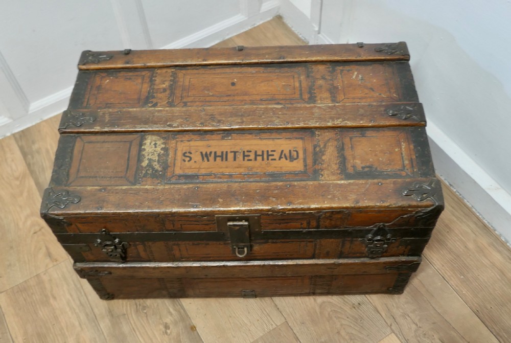 19th Century American “M Cherry” Travel Chest or Steamer Trunk,   View II