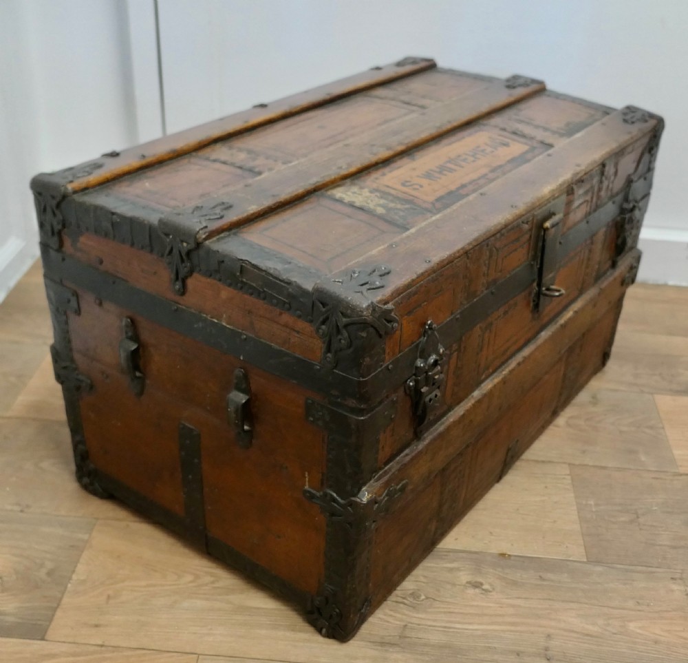 19th Century American “M Cherry” Travel Chest or Steamer Trunk,   View IV