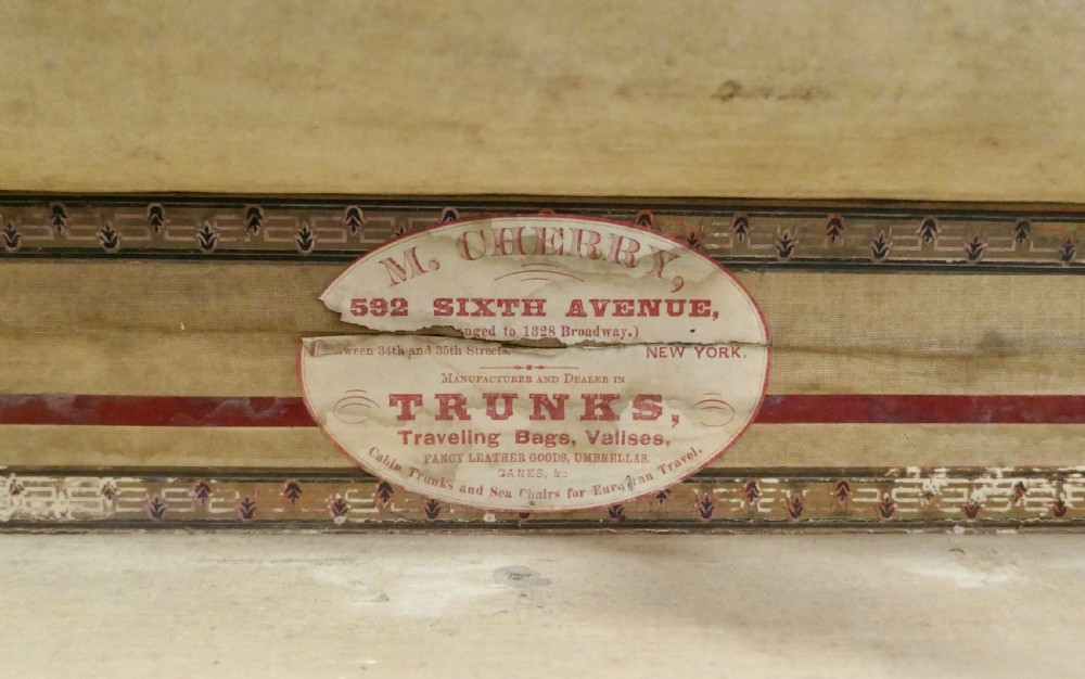 19th Century American “M Cherry” Travel Chest or Steamer Trunk,   View VIII