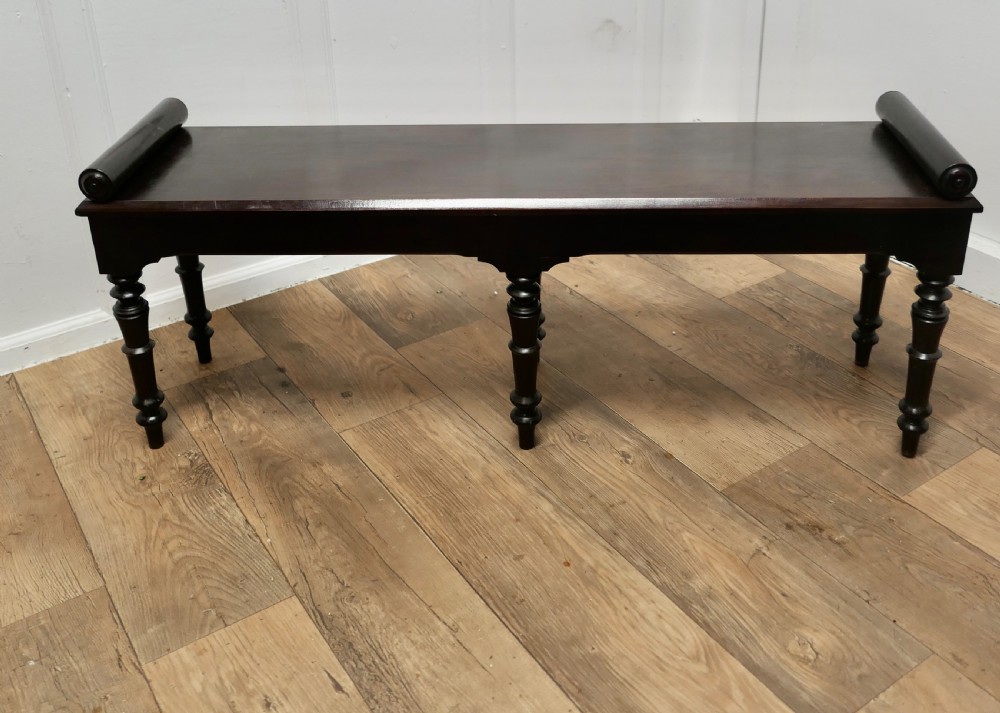 Superb Rosewood Willian IV Window Seat, Hall Bench View II