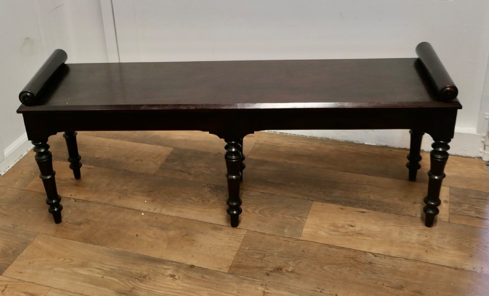 Superb Rosewood Willian IV Window Seat, Hall Bench View VII