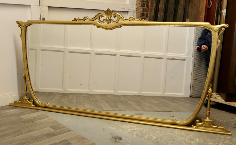 A Very Large Art Nouveau Gilt Over Mantle Mirror  View V
