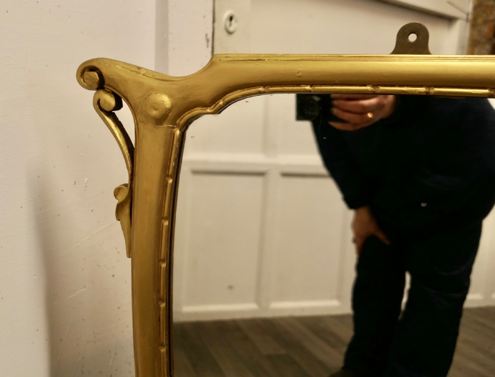 A Very Large Art Nouveau Gilt Over Mantle Mirror  View VIII