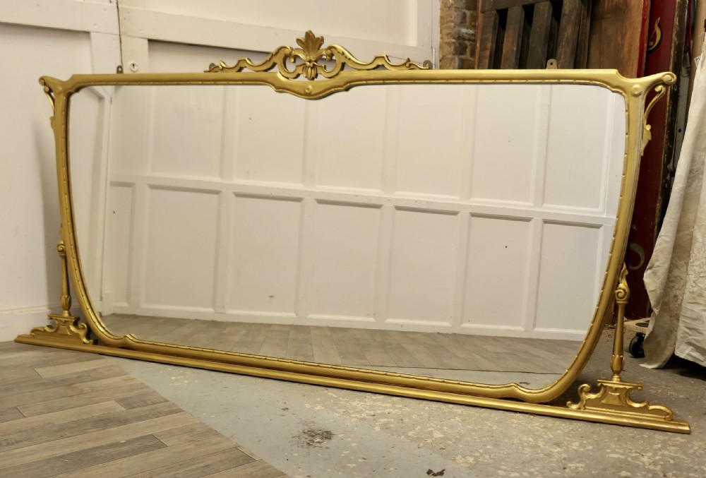 A Very Large Art Nouveau Gilt Over Mantle Mirror  View IX