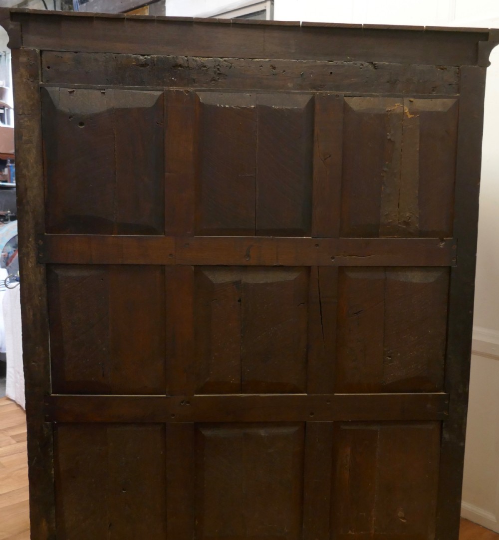 1696 French Carved Oak Court Cupboard, Cottage size Livery Cupboard  View XVI