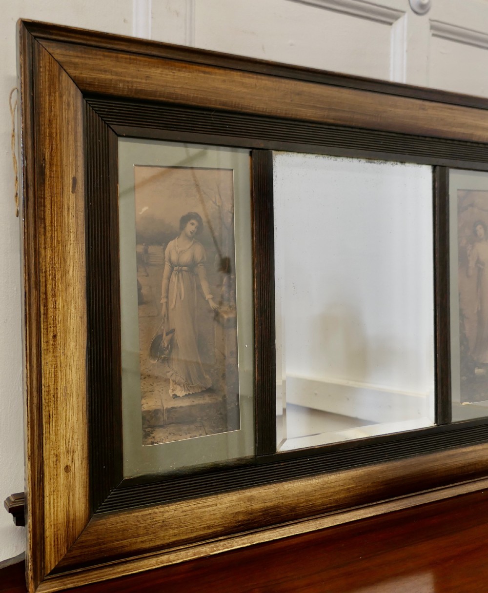 Edwardian Wall Mirror with Prints View III