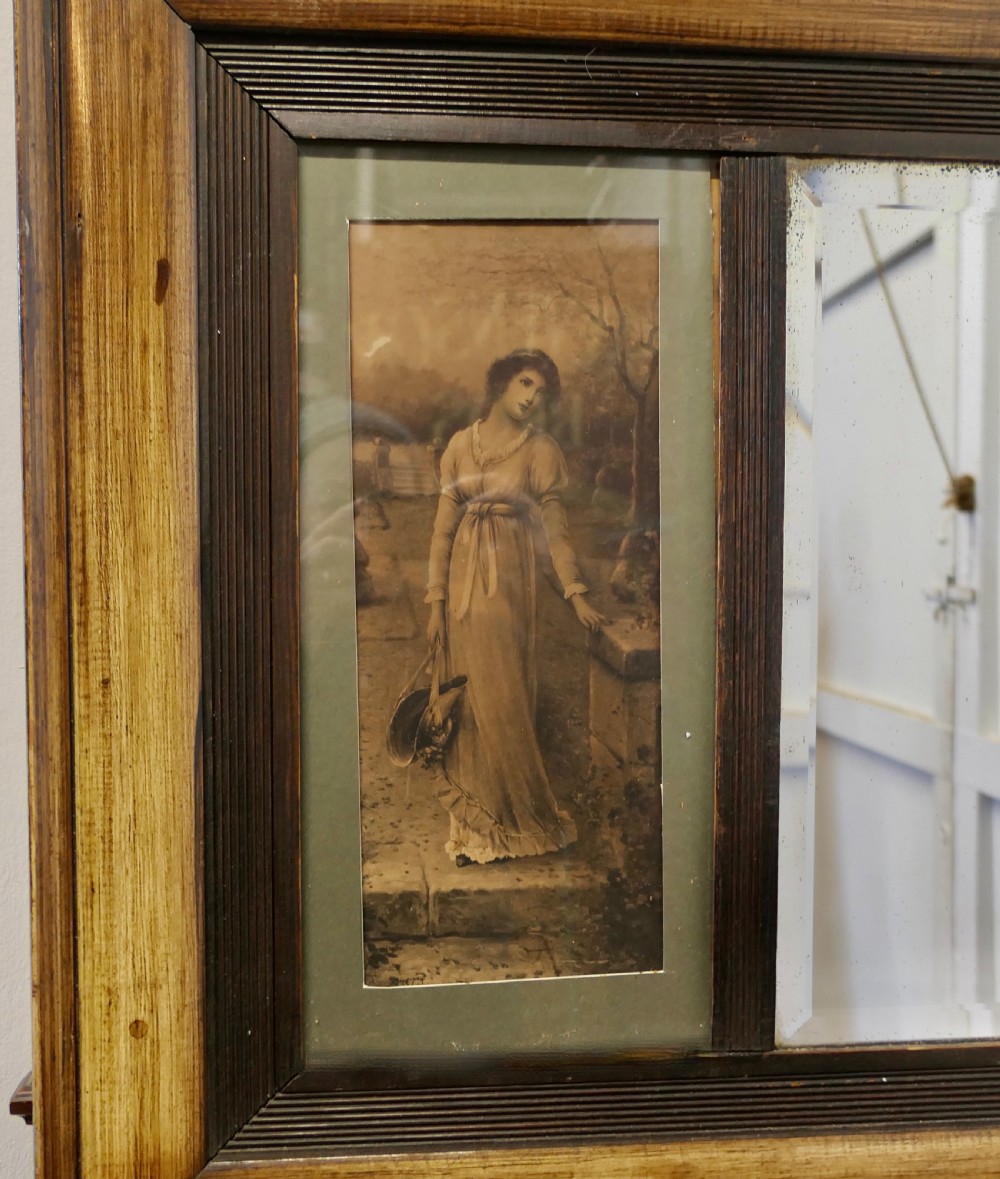 Edwardian Wall Mirror with Prints View V