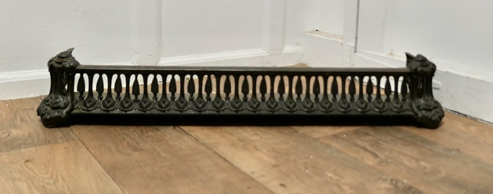 Art Nouveau Cast Iron Colebrookdale Style Fender or Dog Grate