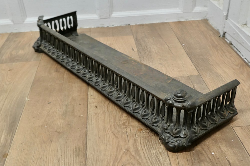 Art Nouveau Cast Iron Colebrookdale Style Fender or Dog Grate View IV