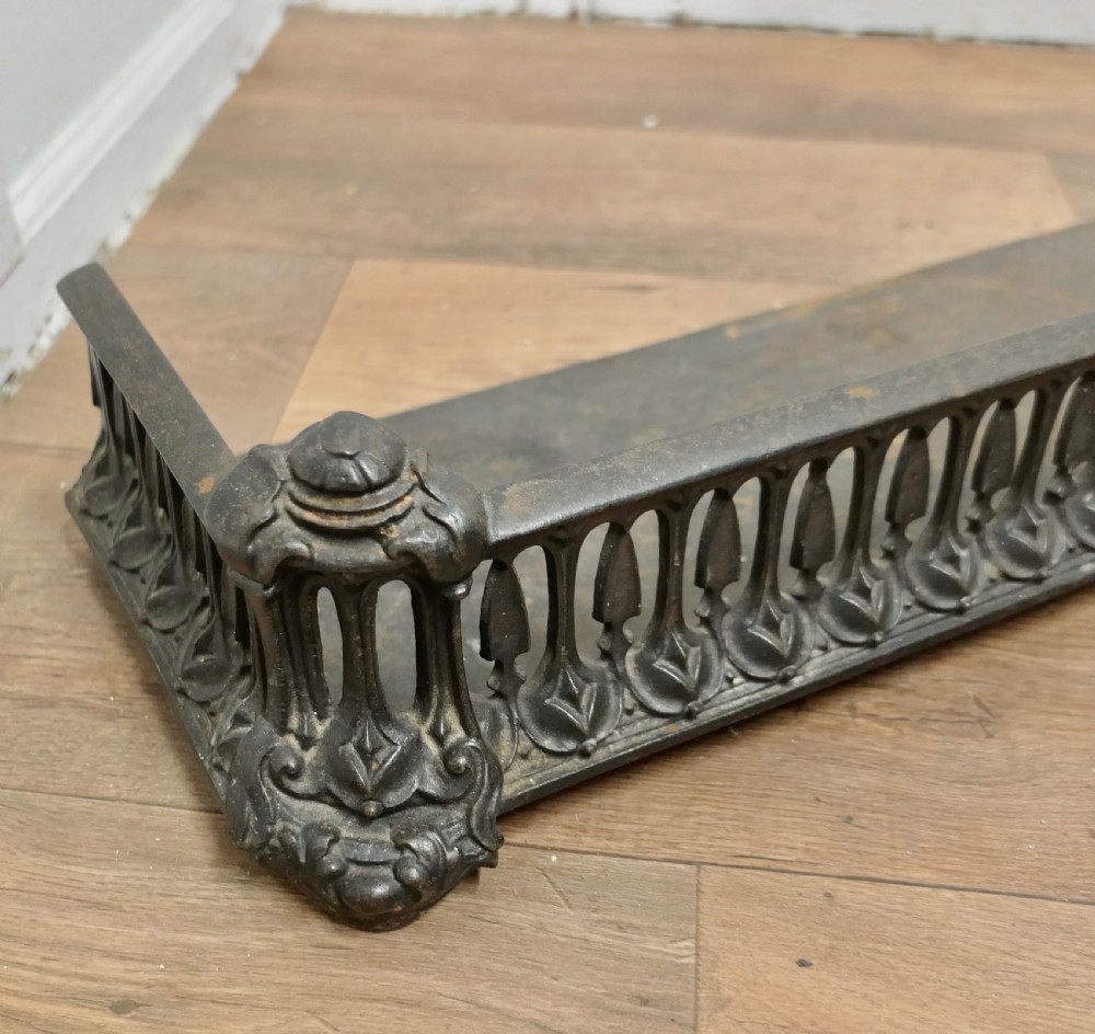 Art Nouveau Cast Iron Colebrookdale Style Fender or Dog Grate View V