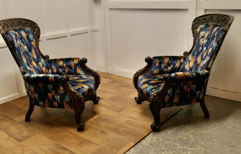 A Pair of Large Franco Chinese Carved Salon Chairs View IX