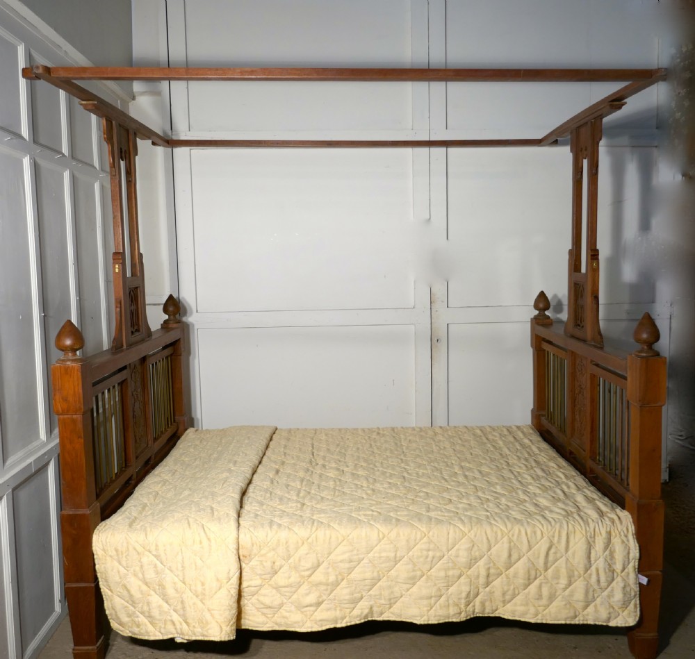 Anglo Indian Antique 4 Poster 5ft Double Bed View IX