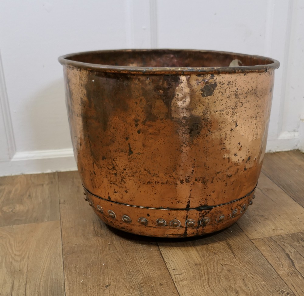 19th Century Copper, Log Bin Cauldron