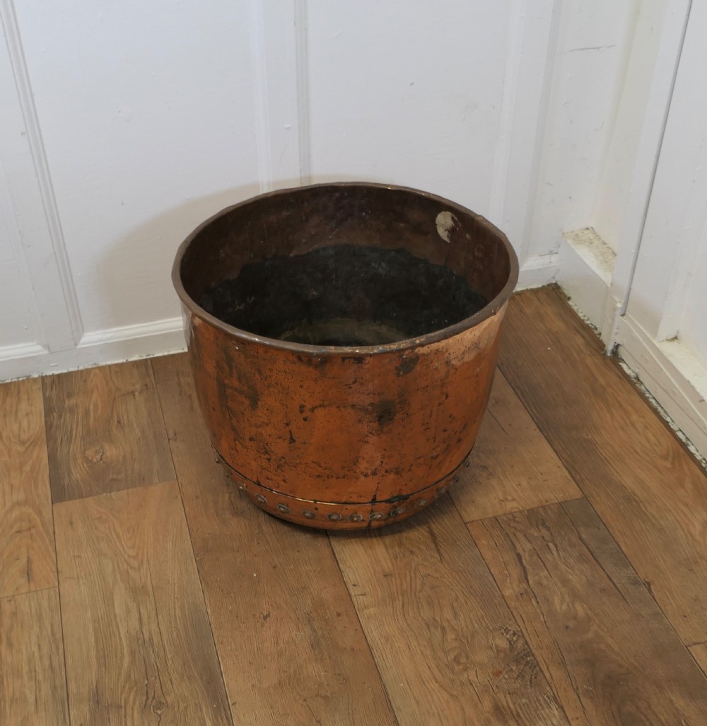19th Century Copper, Log Bin Cauldron View II