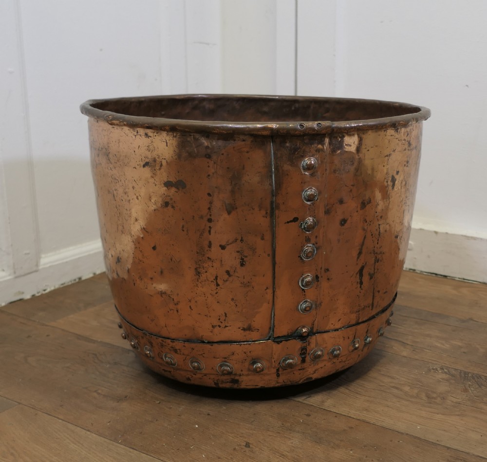 19th Century Copper, Log Bin Cauldron View V