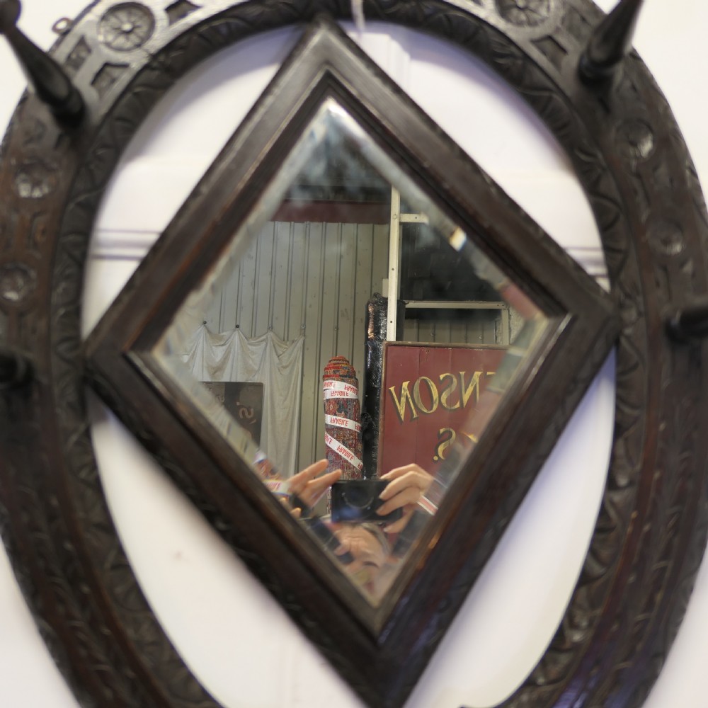 Gothic Horseshoe Coat and Tack Rack with Mirror View III