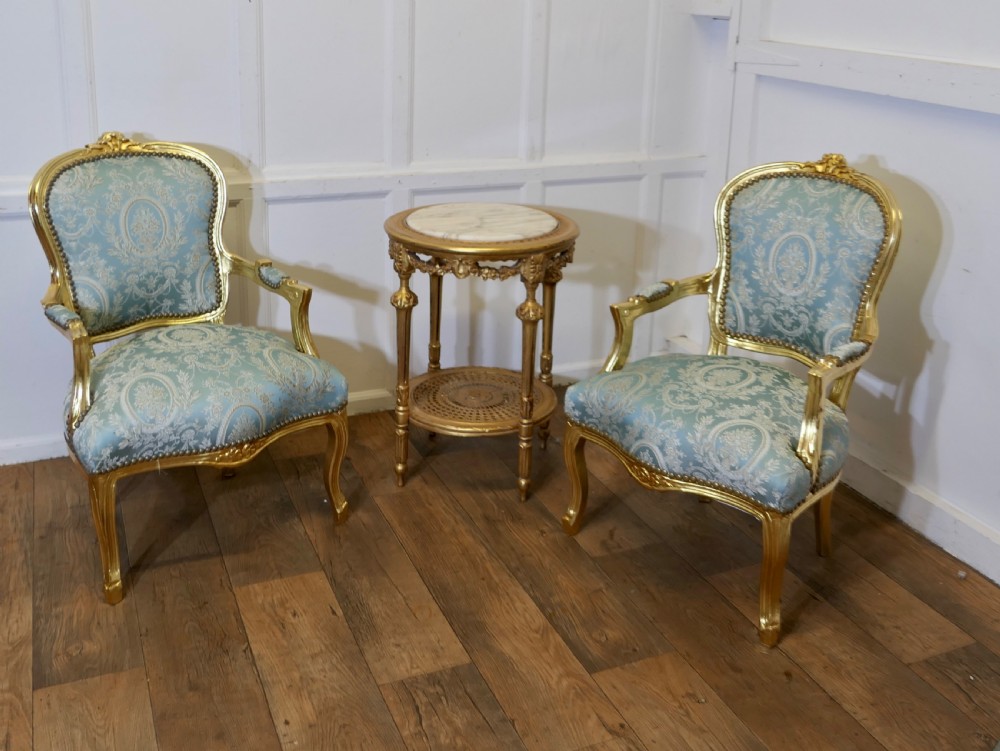 A Superb Pair of French 19th Century Gilt Salon Chairs View II