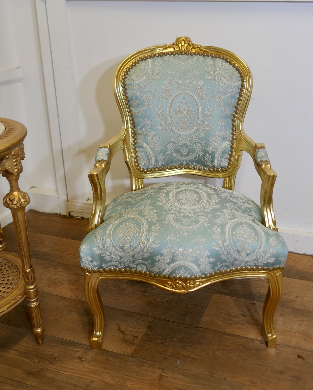 A Superb Pair of French 19th Century Gilt Salon Chairs View IV
