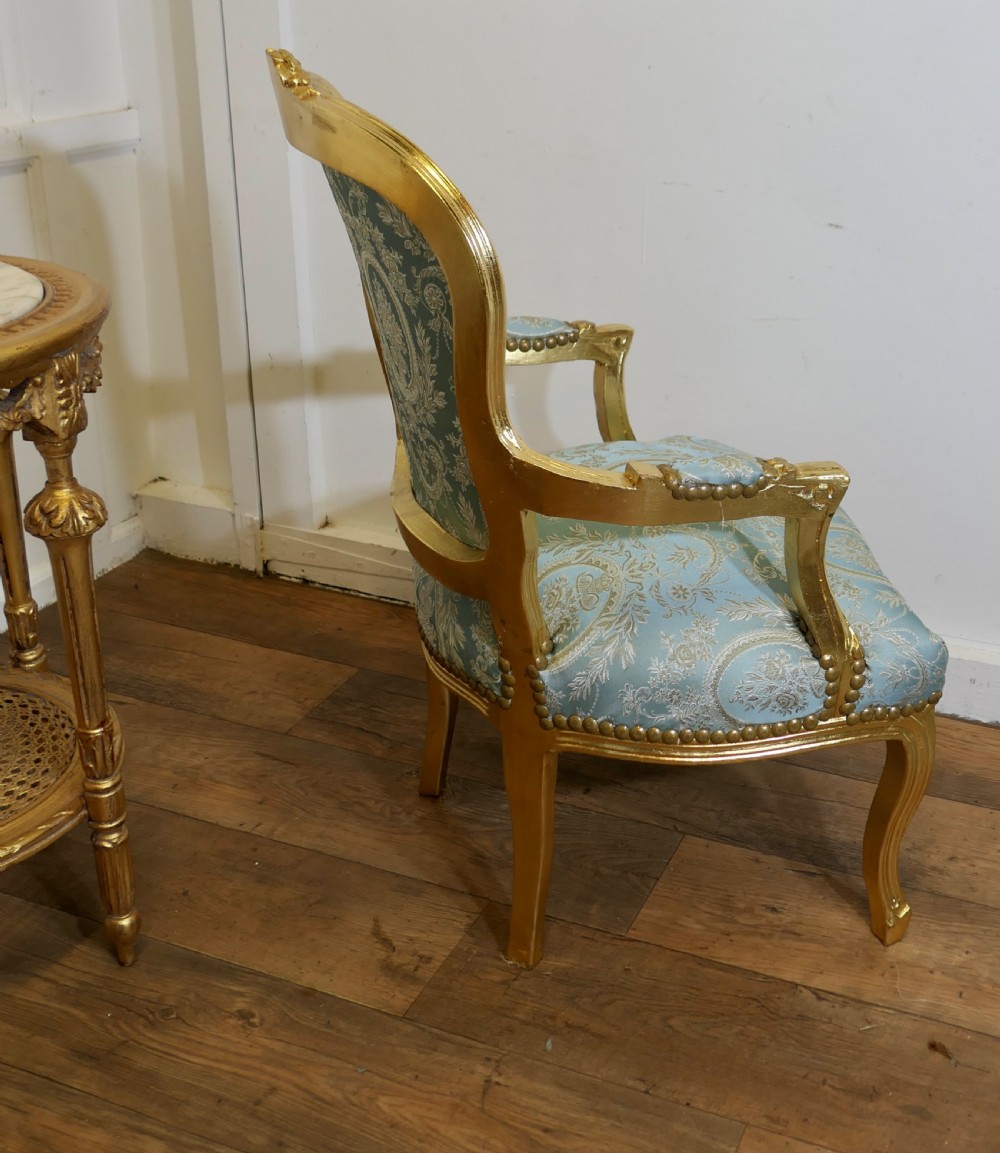 A Superb Pair of French 19th Century Gilt Salon Chairs View VI